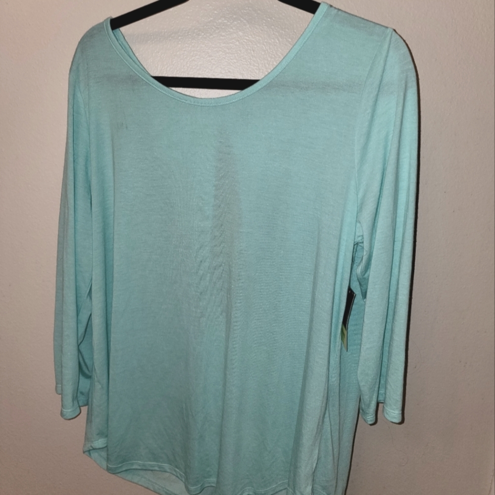 3/4 Sleeve Aqua Shirt